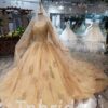 gold ball gown wedding dress 579-02