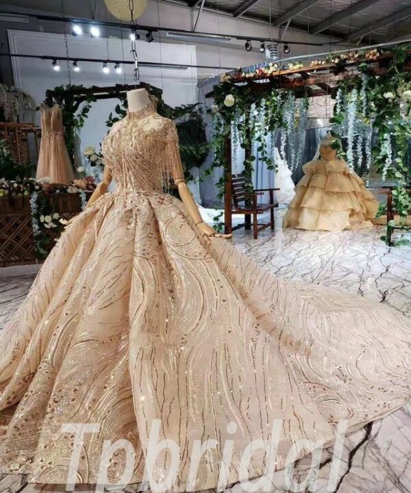 wedding dress champagne colour 569-03