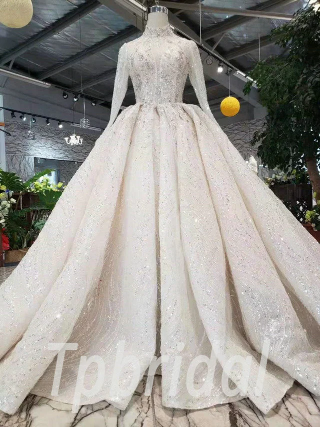 champagne wedding dress plus size 595-01