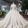 champagne wedding dress plus size 595-02