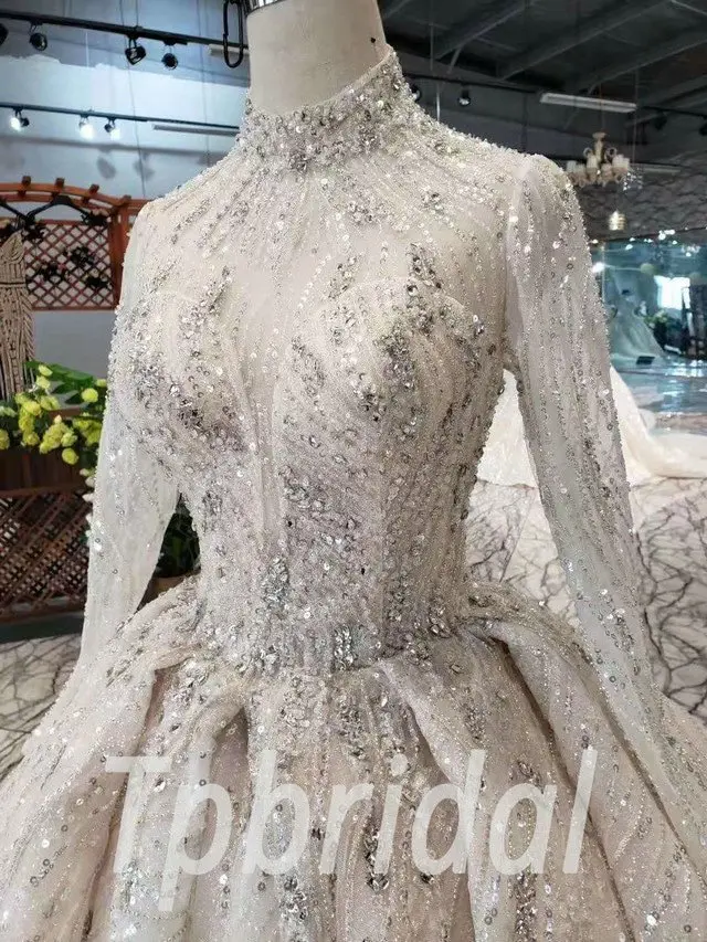 champagne wedding dress plus size 595-06
