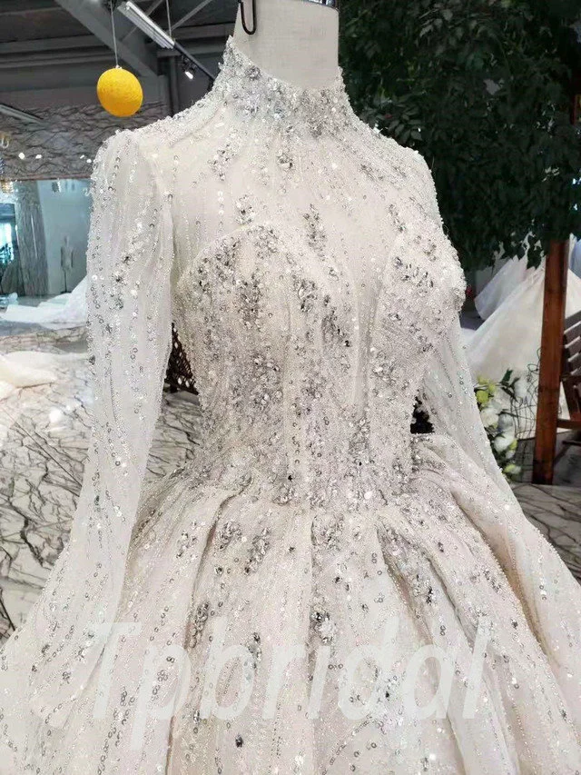 champagne wedding dress plus size 595-08