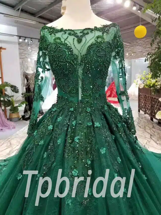 dark green prom dress 589-05