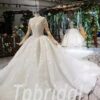 removeable train wedding dress 591-04