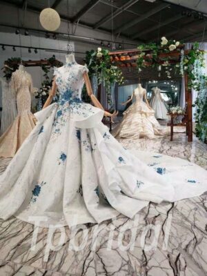 blue and white prom dress 598-02