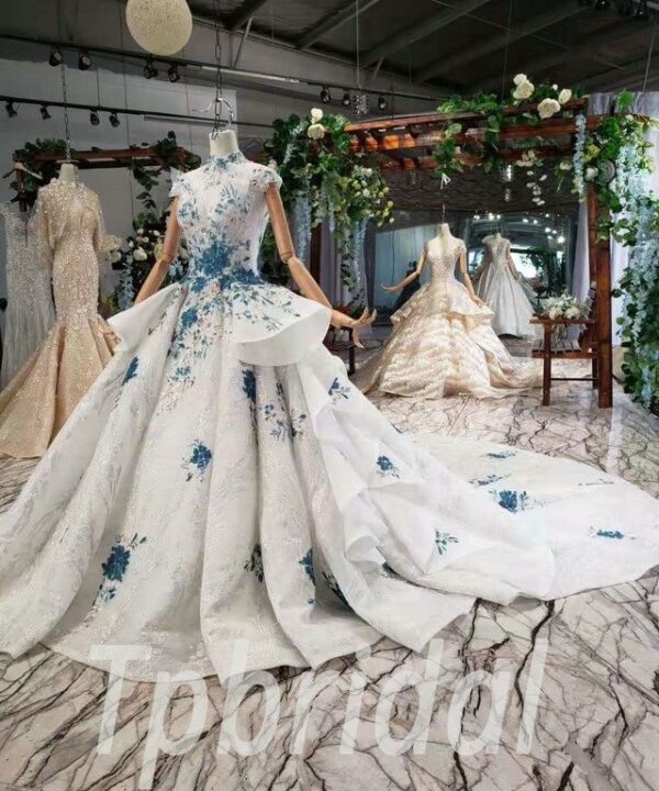 blue and white prom dress 598-02