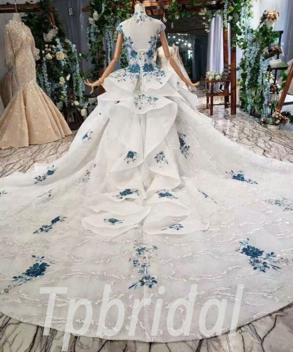 blue and white prom dress 598-17