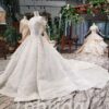 white beaded wedding dress 600-09