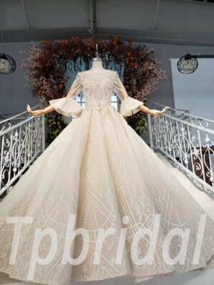 3/4 sleeve wedding dress 617-07