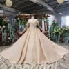 champagne gold wedding dress 610-01