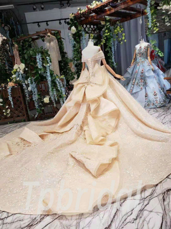 Gold wedding dresses online shopping bridal gown sale • tpbridal