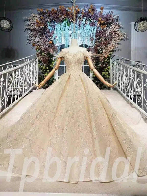 off the shoulder wedding gown 616-02