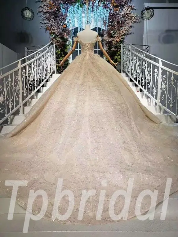 off the shoulder wedding gown 616-06