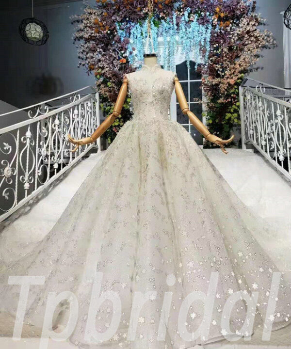 sleeveless ball gown wedding dress 615-01