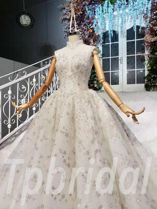 sleeveless ball gown wedding dress 615-05