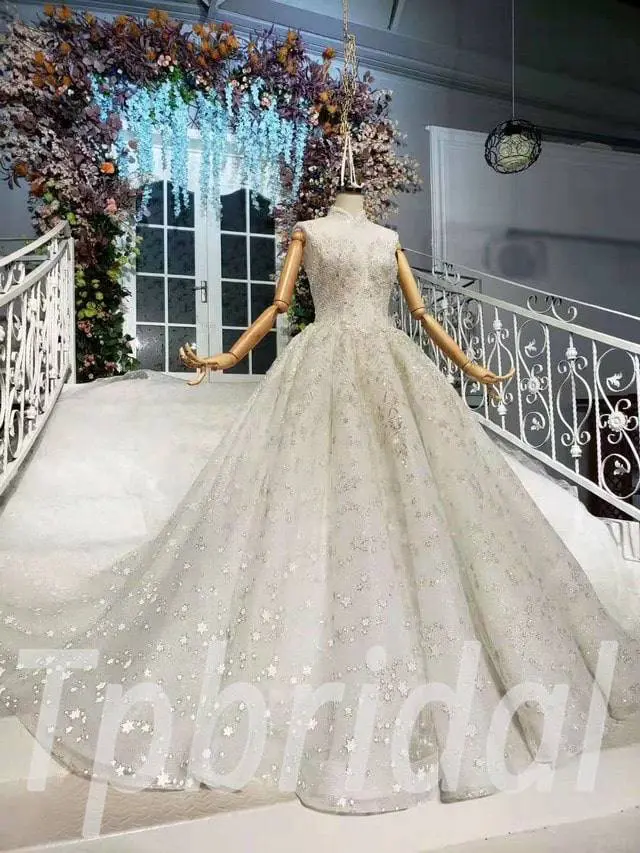 sleeveless ball gown wedding dress 615-07