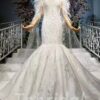 v neck mermaid wedding dress 613-01