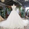 white simple wedding dress 609-01
