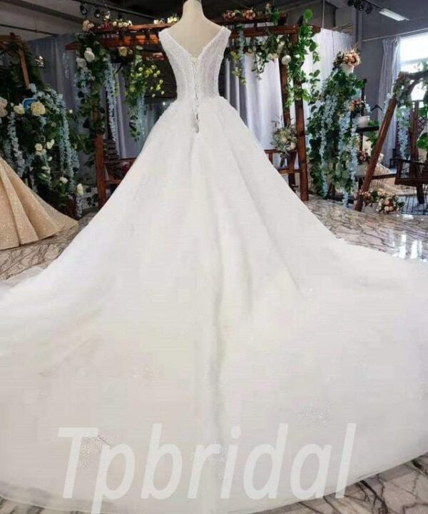 white simple wedding dress 609-07