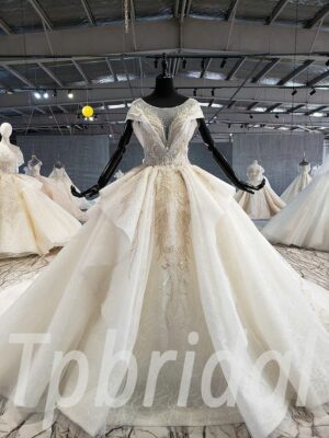 cap sleeve wedding dress 637-01