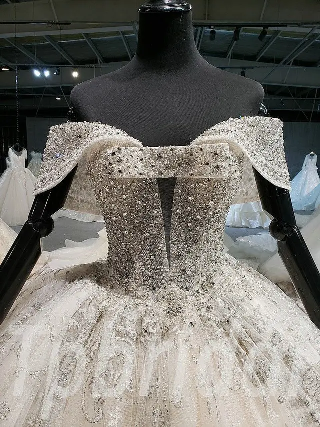 crystal ball gown wedding dress 643-04