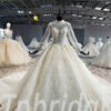 long sleeve high neck wedding dress 636-02