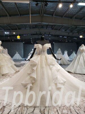 off shoulder princess wedding dress 638-06