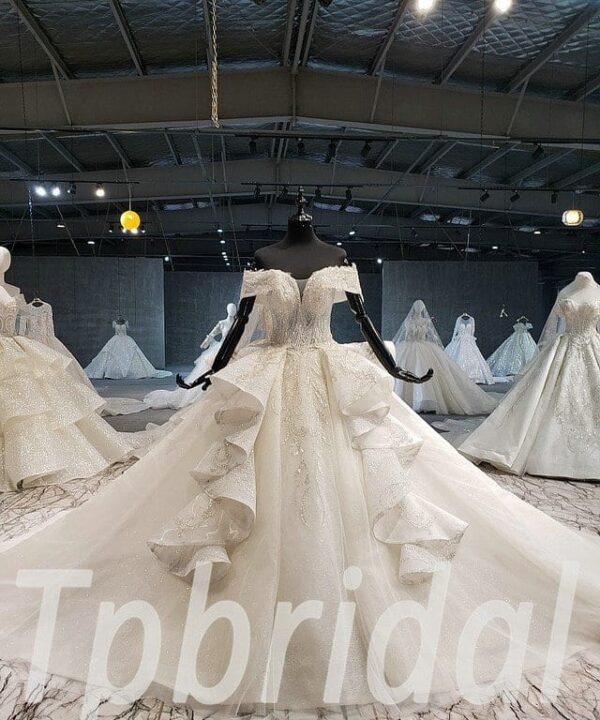 off shoulder princess wedding dress 638-06