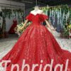 off shoulder red prom dress 639-03
