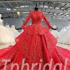 red wedding dress plus size 632-08
