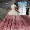 white and pink wedding dress 622-03