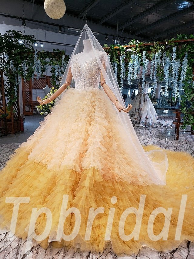 yellow wedding dress