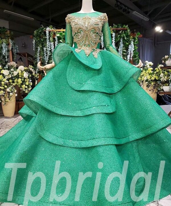 Green ball gown 661-08