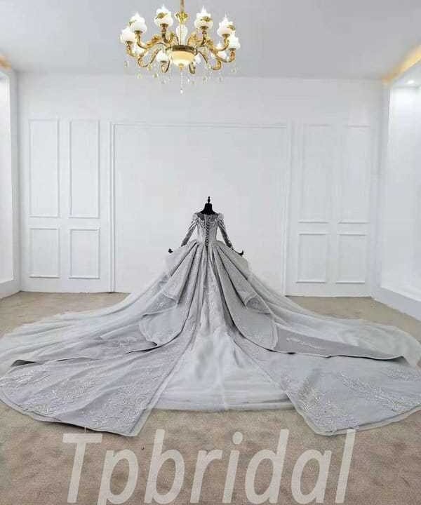 grey wedding dress 667-004