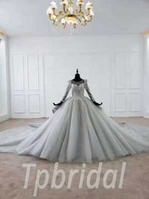 grey wedding dress 667-005
