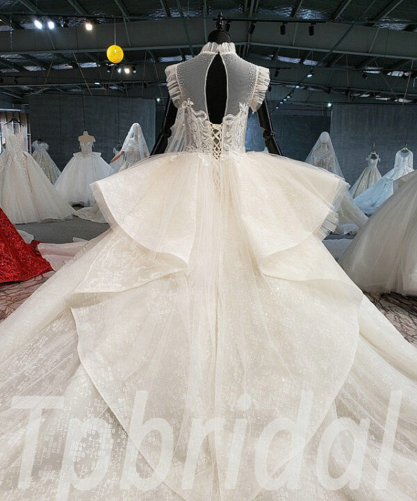 high neck lace wedding dress 647-06