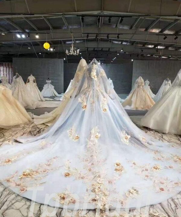 light blue wedding dress 664-01