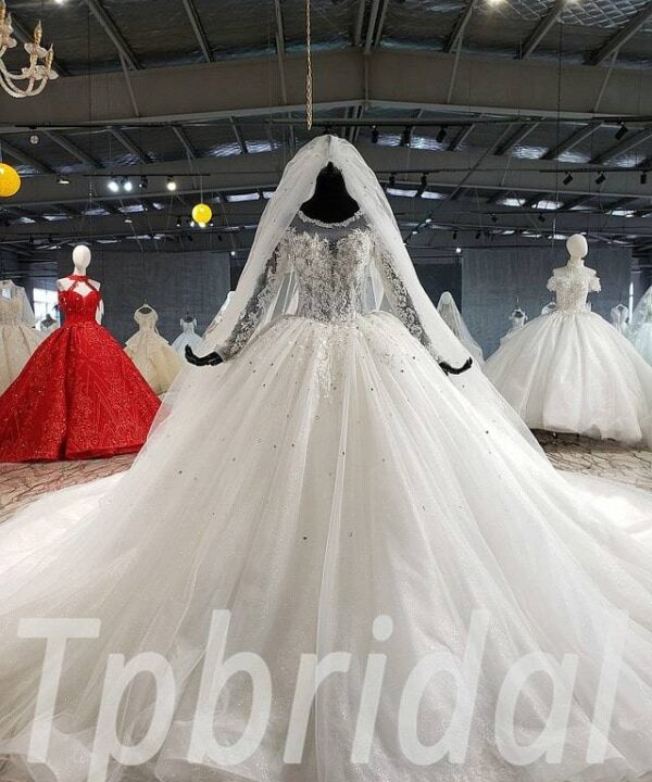 long white wedding dress 659-09