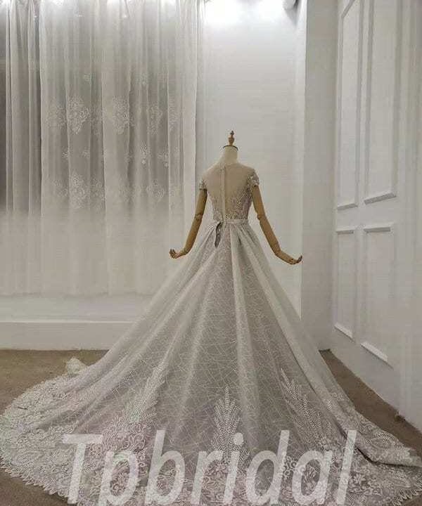 Alternative view of Removable Wedding Dress Train A Line Mermaid Bridal 2020