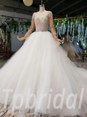 simple ball gown wedding dress 648-05