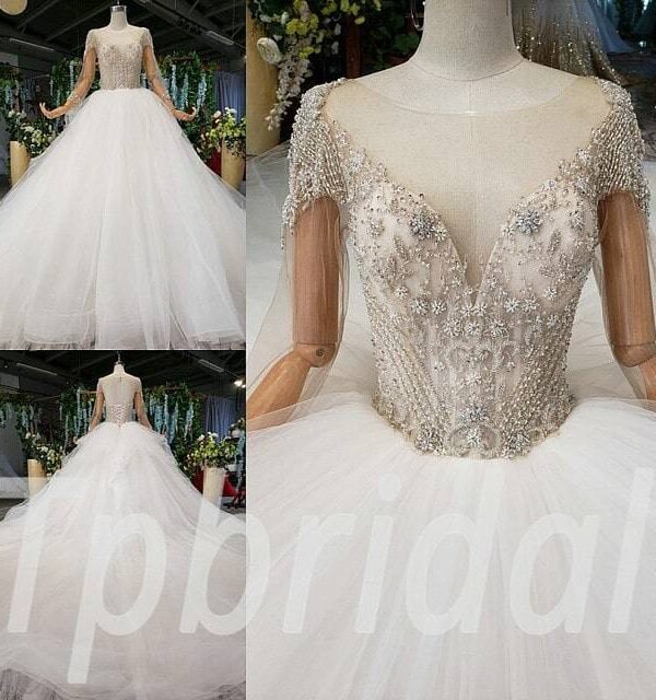 simple ball gown wedding dress 648-08