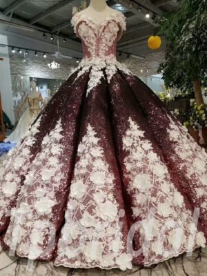 burgundy prom dress 686-003