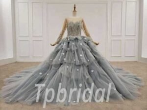 grey ball gown 684-004