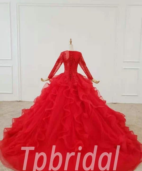 red princess prom dress 682-005