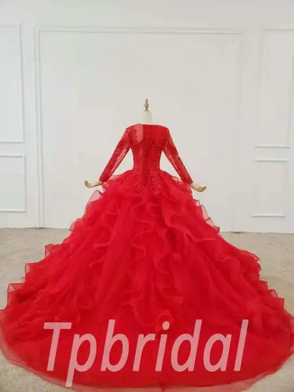 red princess prom dress 682-005