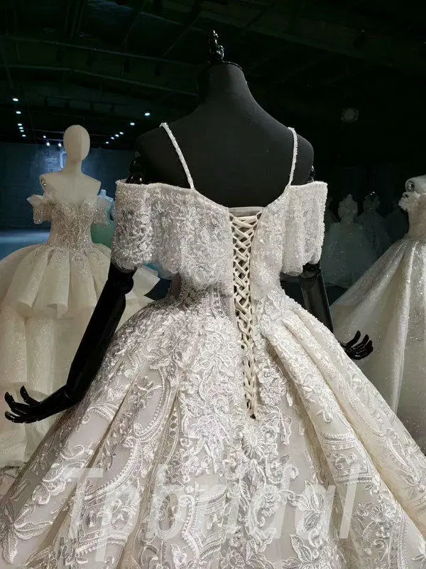 Ball Gown Lace Wedding Dress Princess With Long Train 2020 - Image 4