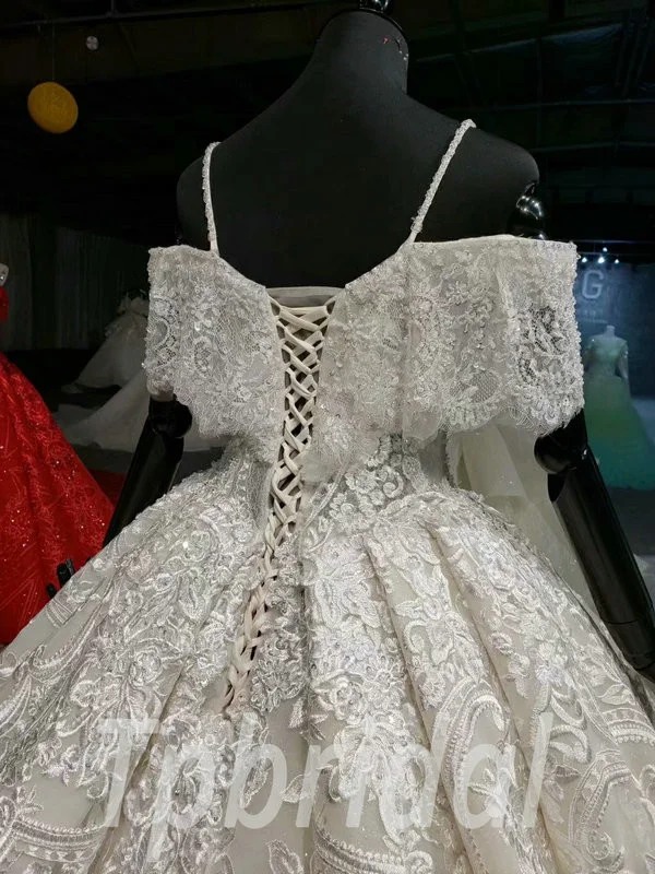 Ball Gown Lace Wedding Dress Princess With Long Train 2020 - Image 8