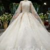 cape sleeve wedding dress 693-003