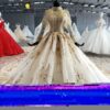 gold champagne wedding dress 690-004