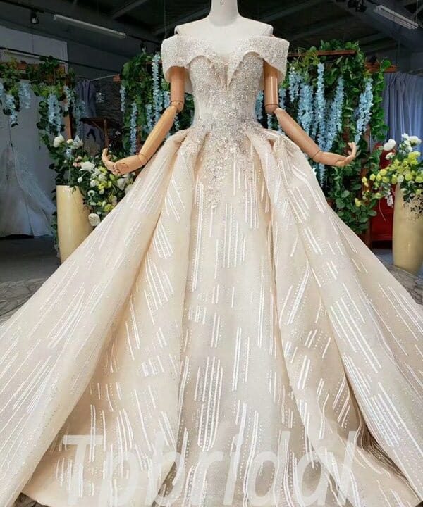 off shoulder wedding dress 699-001